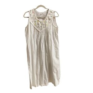 Women's Vintage Handprint Sleeveless Nightgown Size L